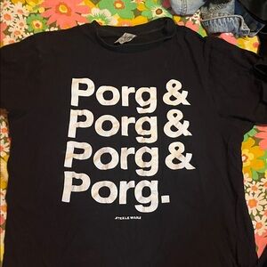 Star Wars Black Tee with White Porg Text